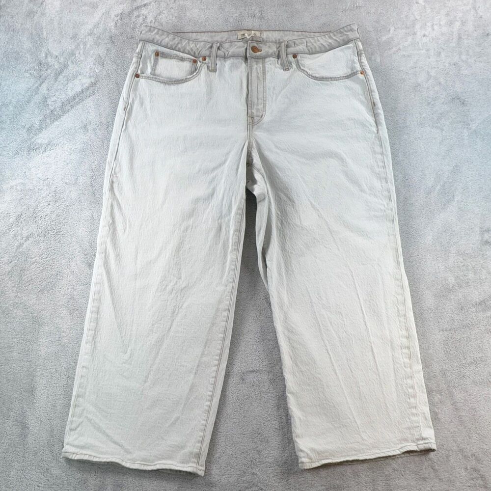 Madewell Perfect Vintage Wide Leg Jeans Womens 18W Grey Blue Wash High Rise